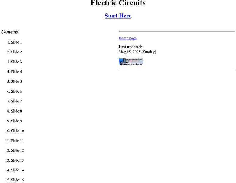 Tom Stretton's Chemistry Pages: Electric Circuits Handout Tom Stretton's Chemistry Pages: Electric Circuits Handout