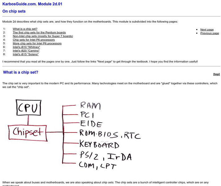 Karbos Guide: An Illustrated Guide to Chip Sets Handout Karbos Guide: An Illustrated Guide to Chip Sets Handout