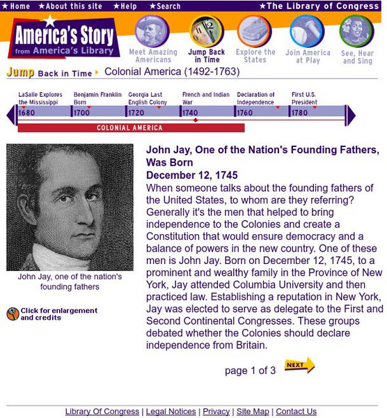 Loc: America's Story: John Jay Activity Loc: America's Story: John Jay Activity