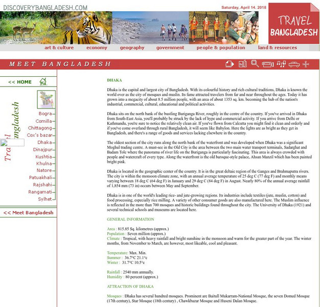 Discovery Bangladesh: Dhaka Handout