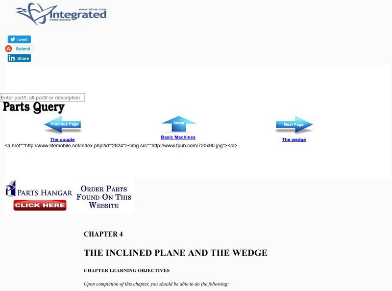 Integrated Publishing: The Inclined Plane and the Wedge Handout Integrated Publishing: The Inclined Plane and the Wedge Handout