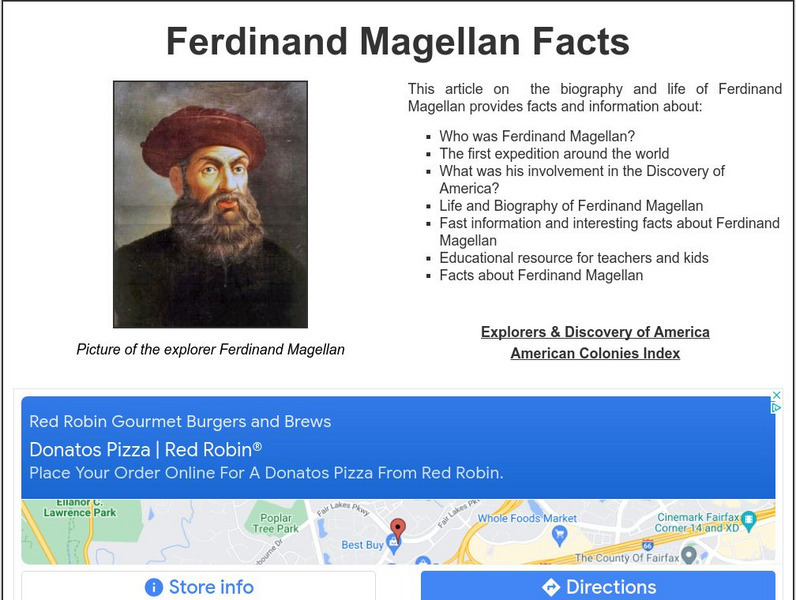 Siteseen: Land of the Brave: Ferdinand Magellan Facts Handout Siteseen: Land of the Brave: Ferdinand Magellan Facts Handout