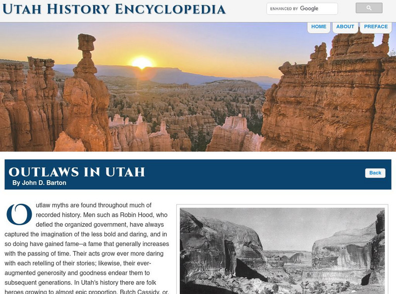 Uen: Utah History Encyclopedia: Outlaws in Utah Handout