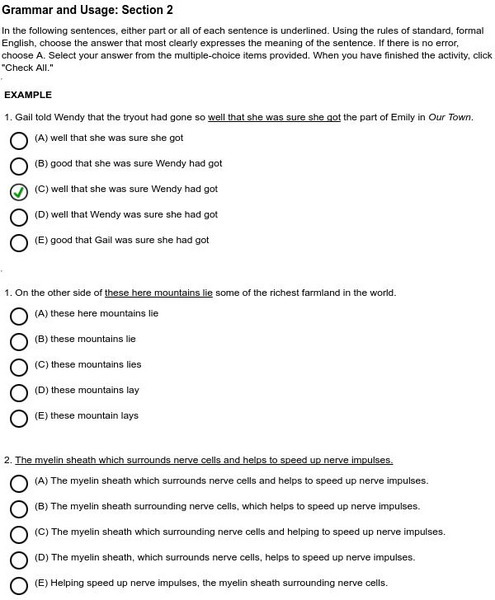 Holt, Rinehart and Winston: Sixth Course Grammar Quiz 2 Unknown Type