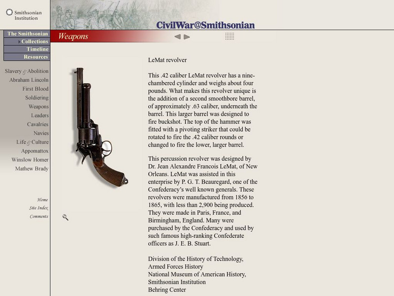 Civil War@smithsonian: Le Mat Revolver Graphic Civil War@smithsonian: Le Mat Revolver Graphic