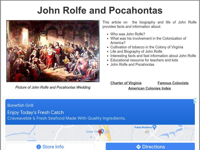 Siteseen: Land of the Brave: John Rolfe and Pocahontas Handout Siteseen: Land of the Brave: John Rolfe and Pocahontas Handout