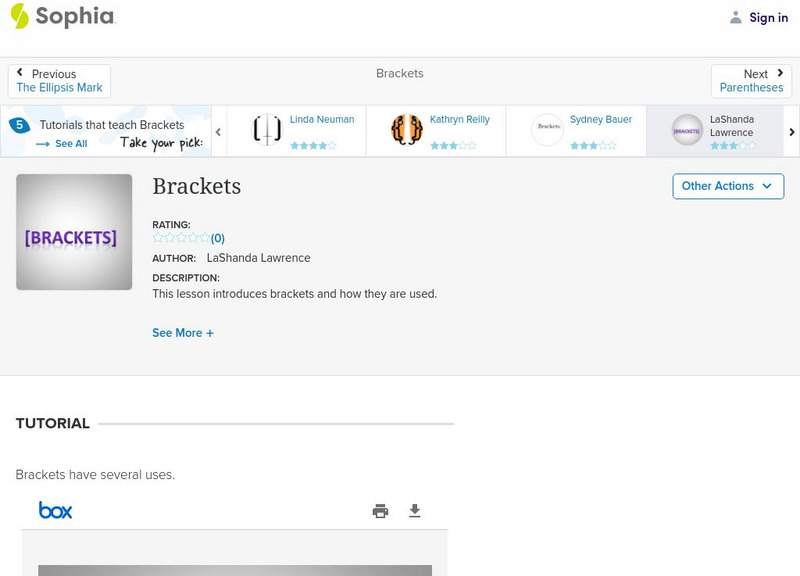 Sophia: Brackets 8 PPT Sophia: Brackets 8 PPT