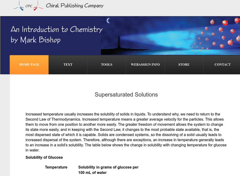 Chiral Publishing: An Introduction to Chemistry: Supersaturated Solutions eBook Chiral Publishing: An Introduction to Chemistry: Supersaturated Solutions eBook