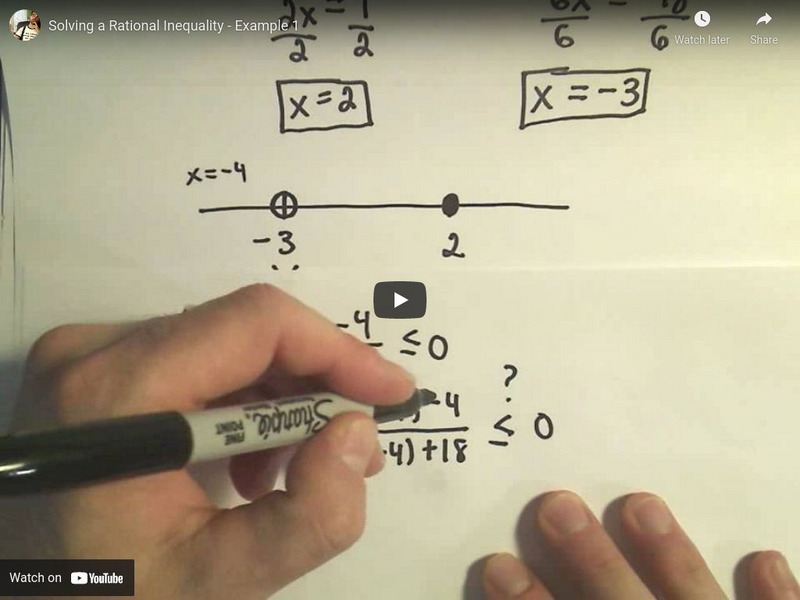 Patrick Jmt: Solving a Rational Inequality Ex 1 Instructional Video Patrick Jmt: Solving a Rational Inequality Ex 1 Instructional Video