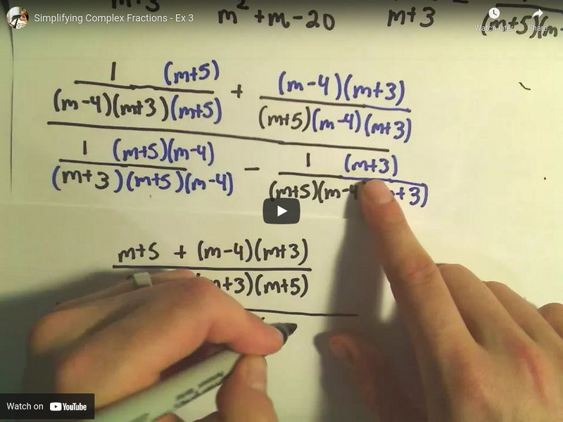 Patrick Jmt: Simplifying Complex Fractions Ex 3 Instructional Video