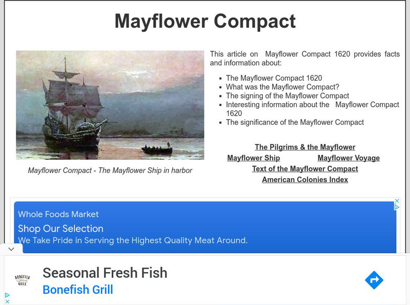 Siteseen: Land of the Brave: Mayflower Compact Article Siteseen: Land of the Brave: Mayflower Compact Article