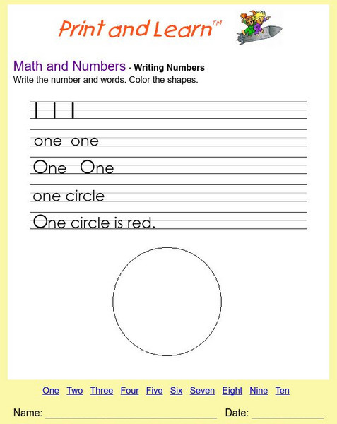Print and Learn: Writing Numbers Unknown Type Print and Learn: Writing Numbers Unknown Type
