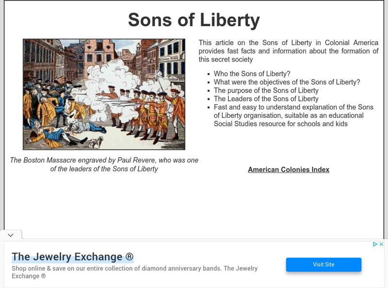 Siteseen: Land of the Brave: Sons of Liberty Article