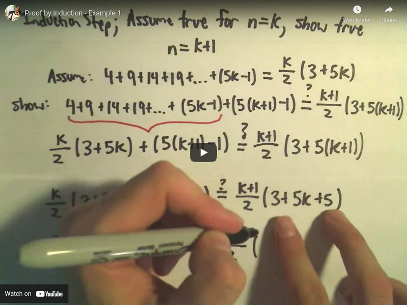 Patrick Jmt: Proof by Induction Example 1 Instructional Video