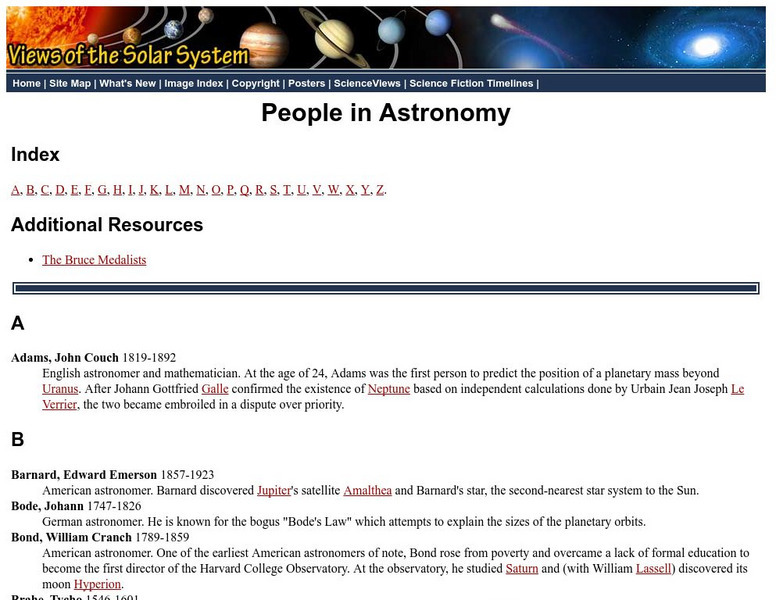 Views of the Solar System: People in Astronomy Handout Views of the Solar System: People in Astronomy Handout