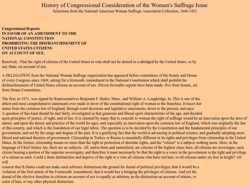 Exploring Constitutional Conflicts: Congressional Debates Over 19th Amendment Primary Exploring Constitutional Conflicts: Congressional Debates Over 19th Amendment Primary