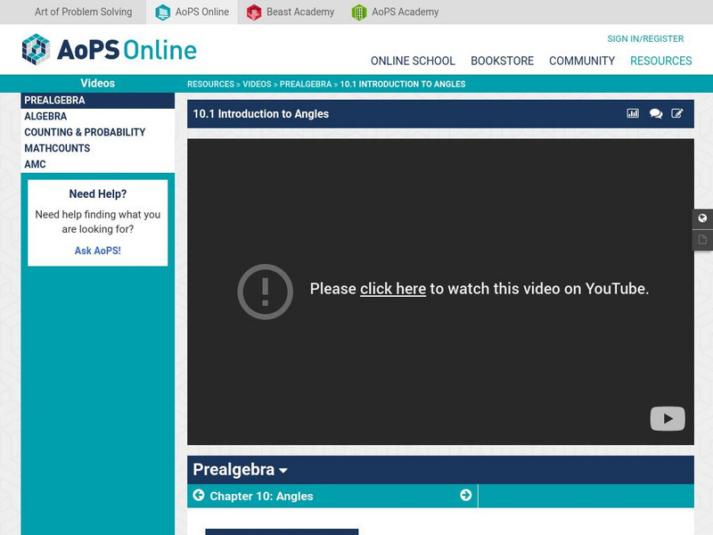 Art of Problem Solving: Introduction to Angles Instructional Video Art of Problem Solving: Introduction to Angles Instructional Video