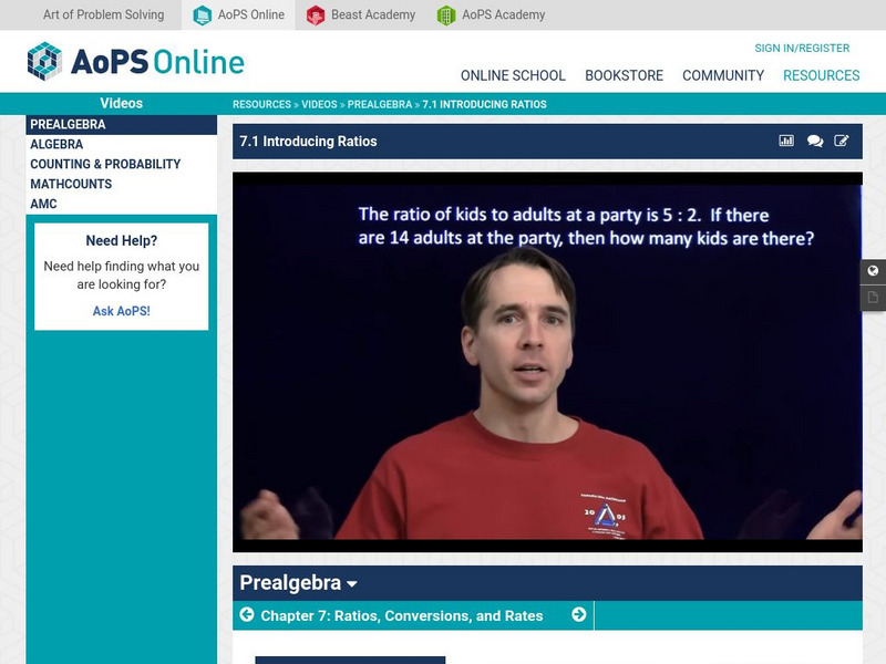 Art of Problem Solving: Introducing Ratios Instructional Video Art of Problem Solving: Introducing Ratios Instructional Video