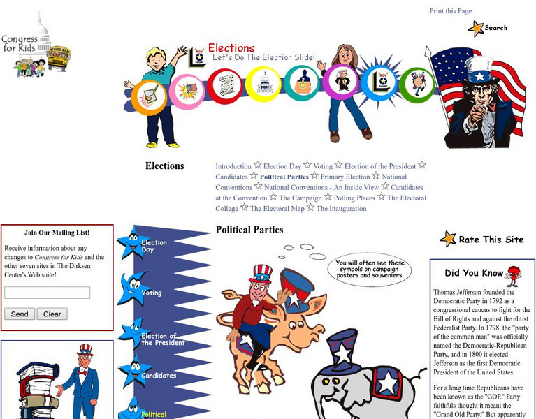 Congress for Kids: Elections: Political Parties Unit Plan Congress for Kids: Elections: Political Parties Unit Plan