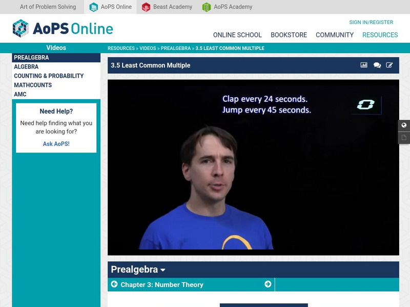 Art of Problem Solving: Least Common Multiple Instructional Video