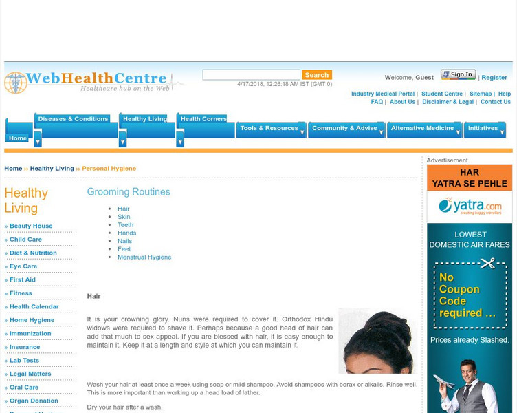 Web Health centre.com: Personal Hygiene Website Web Health centre.com: Personal Hygiene Website