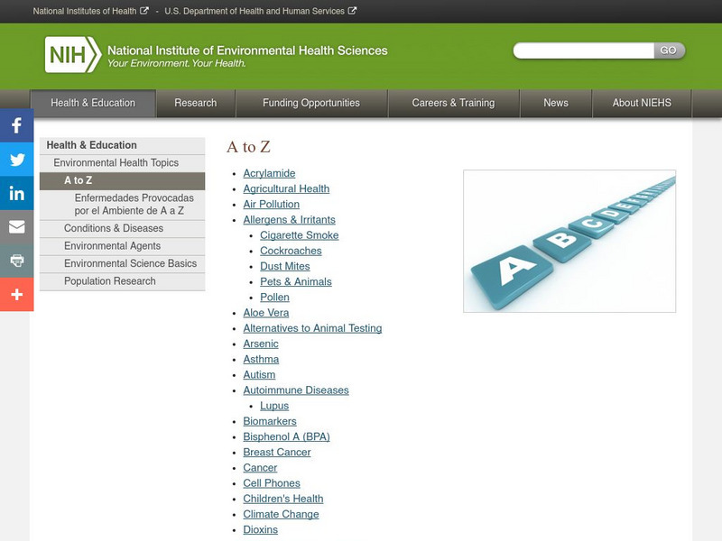 National Institute of Health/environmental Diseases A2 Z Handout National Institute of Health/environmental Diseases A2 Z Handout
