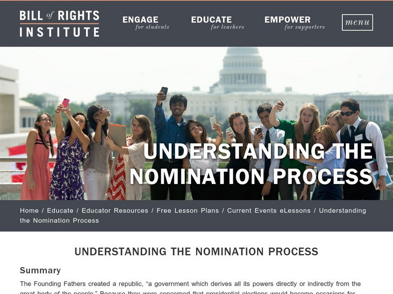 Bill of Rights Institute: Understanding the Nomination Process Lesson Plan Bill of Rights Institute: Understanding the Nomination Process Lesson Plan