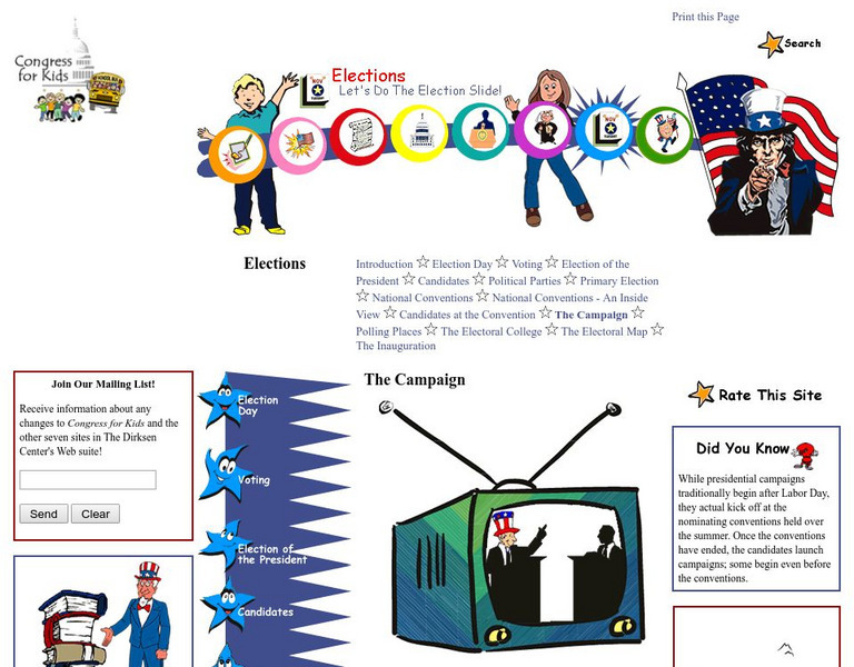Congress for Kids: Election: The Campaign Unit Plan Congress for Kids: Election: The Campaign Unit Plan