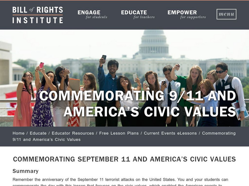 Bill of Rights Institute: Commemorating 9/11 and America's Civic Values Lesson Plan Bill of Rights Institute: Commemorating 9/11 and America's Civic Values Lesson Plan
