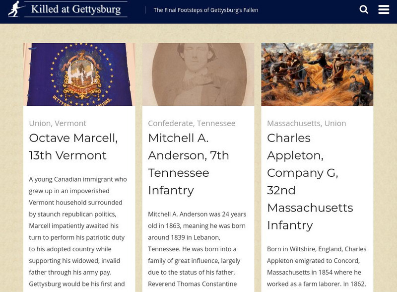 Gettysburg College: Civil War Institute: Killed at Gettysburg Website