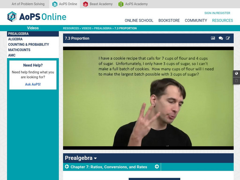 Art of Problem Solving: Proportion Instructional Video