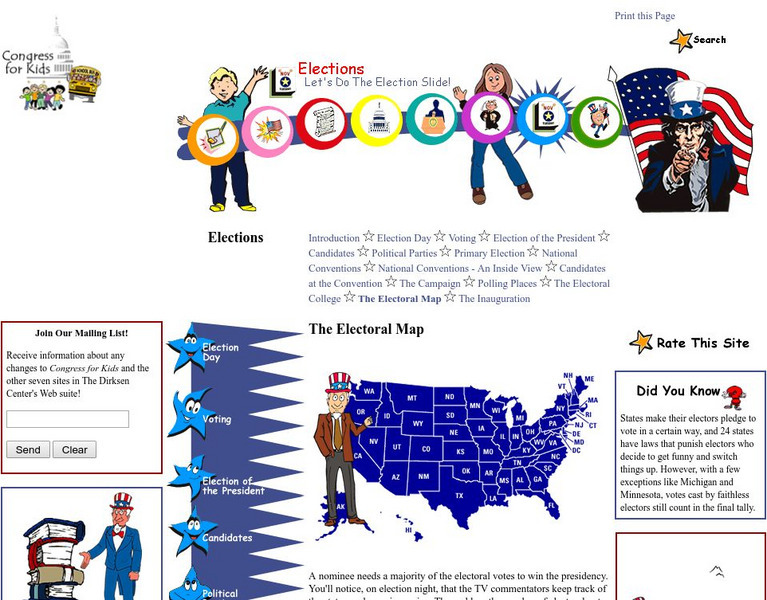 Congress for Kids: Elections: The Electoral Map Unit Plan Congress for Kids: Elections: The Electoral Map Unit Plan