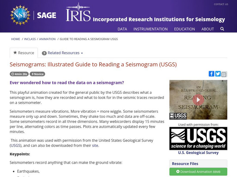 Iris: Seismograms: Illustrated Guide to Reading a Seismogram (Usgs) Instructional Video Iris: Seismograms: Illustrated Guide to Reading a Seismogram (Usgs) Instructional Video