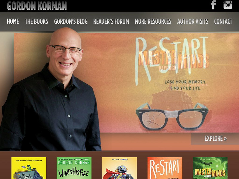 The Official Gordon Korman Web Site Website