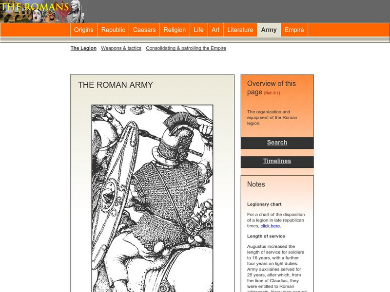 The Romans:the Roman Army Unit Plan