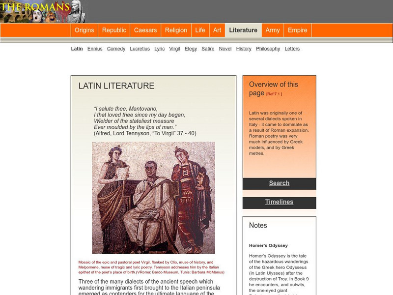 The Romans:latin Literature Unit Plan