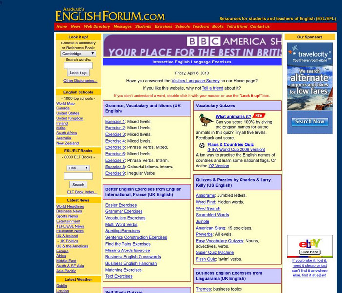 English Forum: English Language Quizzes and Exercises Activity