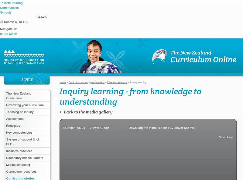 Te Kete Ipurangi: Inquiry Learning From Knowledge to Understanding Instructional Video Te Kete Ipurangi: Inquiry Learning From Knowledge to Understanding Instructional Video