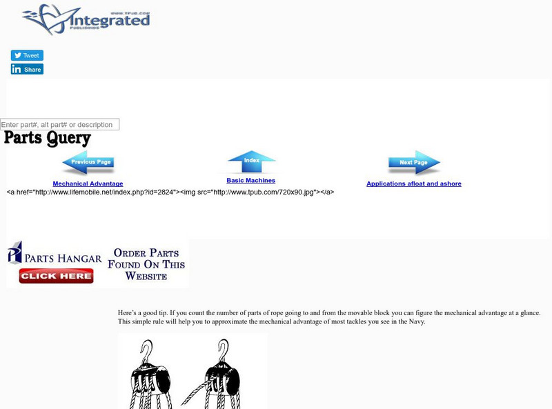 Integrated Publishing: Pulley Mechanical Advantage Handout Integrated Publishing: Pulley Mechanical Advantage Handout