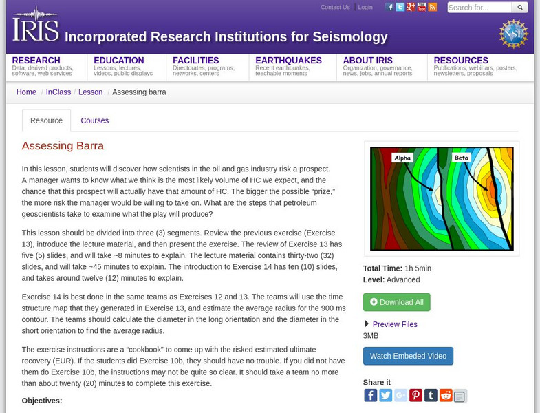 Iris: Assessing Barra Lesson Plan Iris: Assessing Barra Lesson Plan