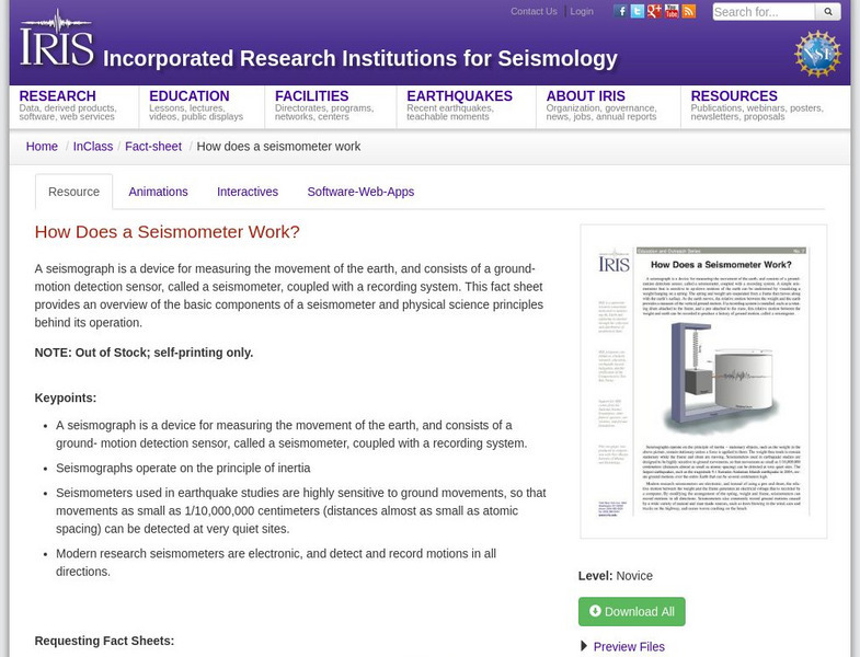 Iris: How Does a Seismometer Work? Handout
