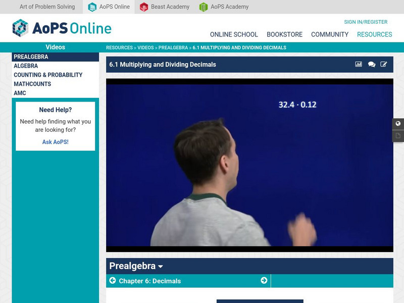 Art of Problem Solving: Multiplying and Dividing Decimals Instructional Video Art of Problem Solving: Multiplying and Dividing Decimals Instructional Video