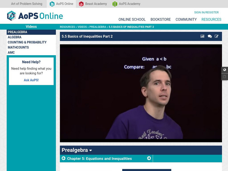 Art of Problem Solving: Basics of Inequalities Part 2 Instructional Video