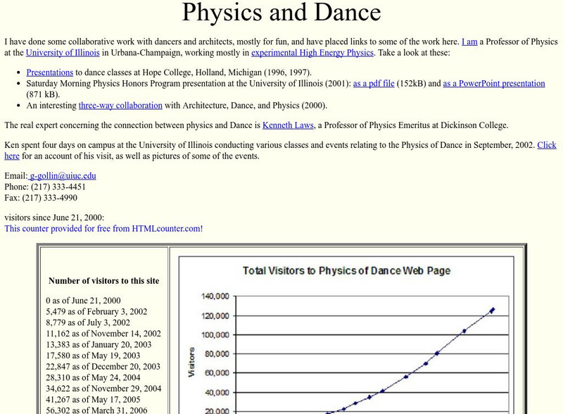 University of Illinois Urbana Champaign: The Physics of Dance Website University of Illinois Urbana Champaign: The Physics of Dance Website