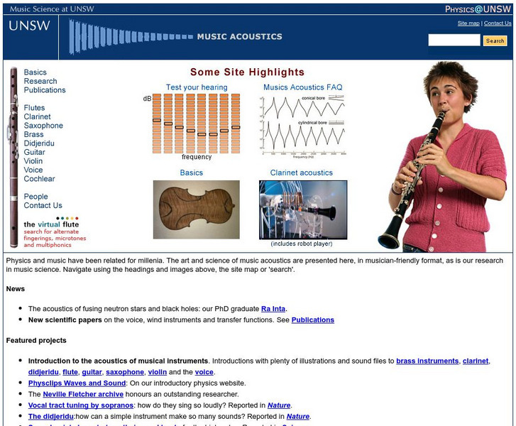 University of New South Wales: Music Acoustics Website University of New South Wales: Music Acoustics Website