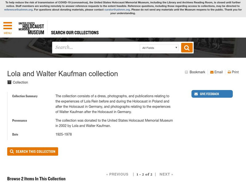 U.s. Holocaust Memorial Museum: The Story of Lola Rein and Her Dress Website U.s. Holocaust Memorial Museum: The Story of Lola Rein and Her Dress Website