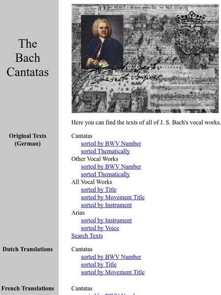 The Bach Cantatas Article The Bach Cantatas Article