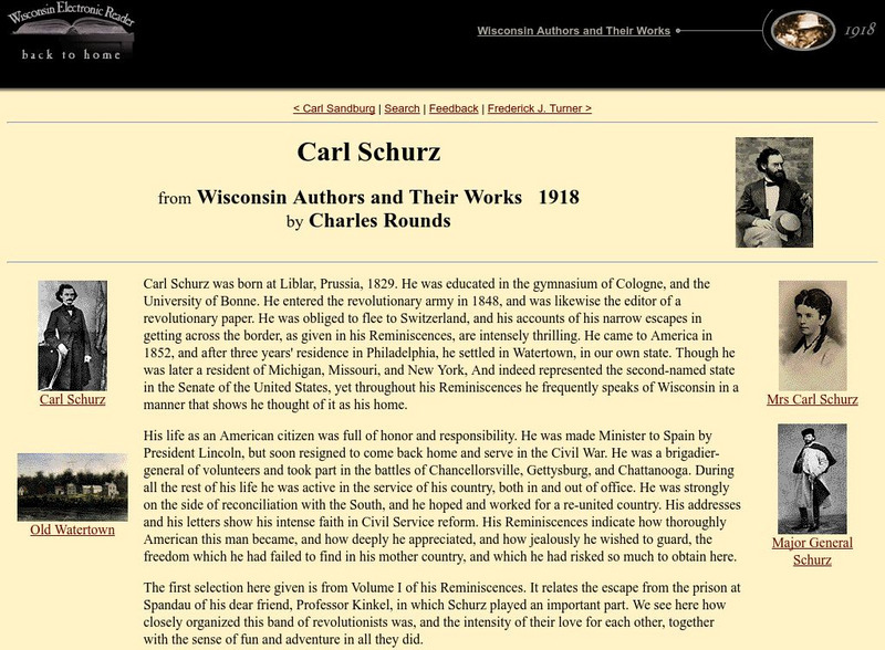 University of Wisconsin: Carl Schurz Website