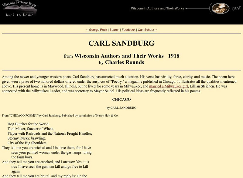 Wisconsin Electronic Reader: Carl Sandburg eBook Wisconsin Electronic Reader: Carl Sandburg eBook
