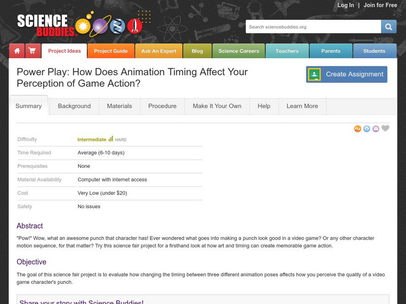 Science Buddies: Project Ideas: How Does Animation Timing Affect Your Perception Website Science Buddies: Project Ideas: How Does Animation Timing Affect Your Perception Website